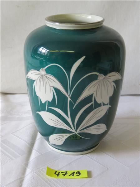 DDR Porzellan Vase Tischvase Bauchvase Stempel Krone 1877 Wagner & Apel